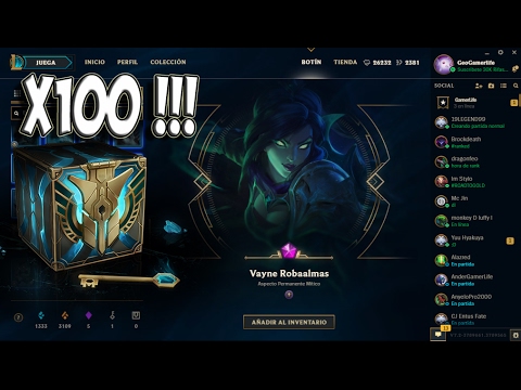 La Mayor Suerte Abriendo 100 Cofres Hextech + Vayne Roba Almas !!!