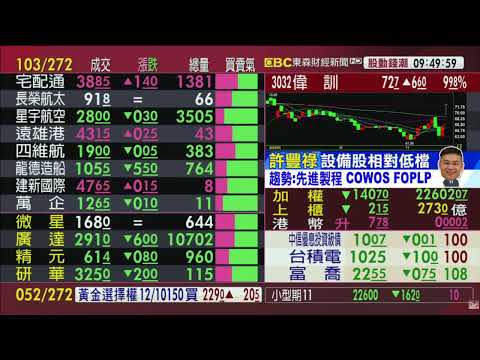 設備股相對低檔 趨勢:先進製程 COWOS FOPLP｜股市豐神榜｜許豐祿｜東森連線｜2024.11.8