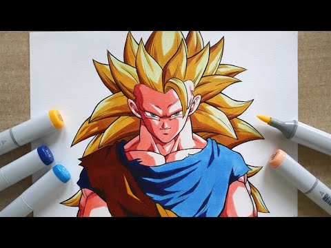 How to Draw Goku Super Saiyan 3 - Step By Step Tutorial | Dragon Ball Z