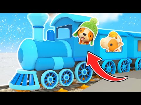 The colored trains for kids & animals for kids. Car cartoons for kids & train cartoons for children.