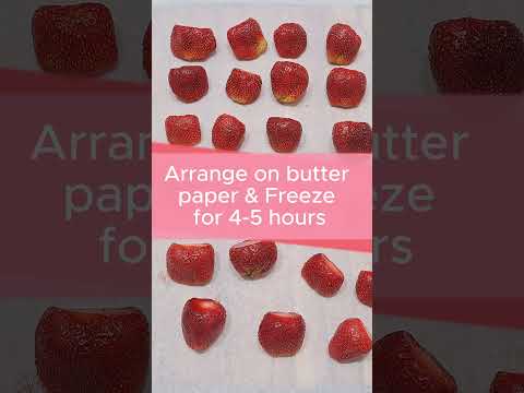 How to freeze strawberries #shorts #strawberry #food #strawberryfruit #shortsvideo #shortsviral