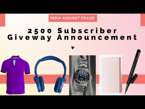 Tshirt, Headphone, Watch,Power Bank,Pen | 2500 Subscriber Special Giveaway Announcement ||