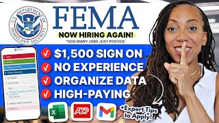 FEMA is Hiring! 🎉 | Get Paid $65.10/hr | No Experience, High-Paying FEMA Work From Home Jobs, More!