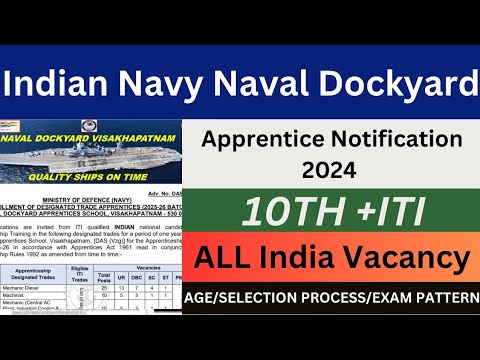 Indian Navy Recruitment 2024|Naval Dockyard Visakhapatnam Apprentice Recruitment 2024| Apply Now|