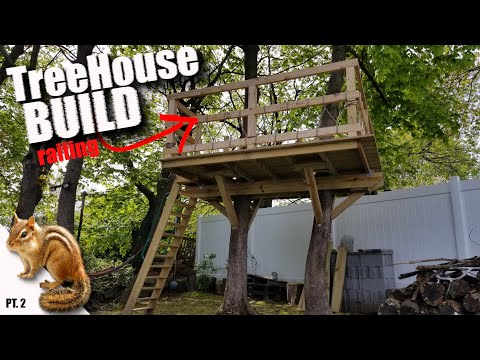 Treehouse Build Pt. 2 - the railing - How to build a tree house