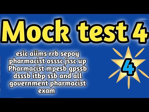 mock test 4 forgovernmentpharmacistexam preparation#rrbpharmacistexam#ossscpharmacistandmphwexam2024