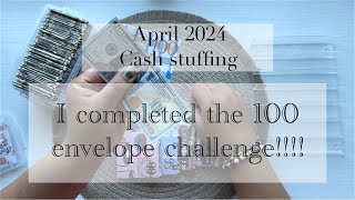 I completed the 100 envelope challenge!!! 😭🎊 #aprilbudget#cashstuffing #100envelopechallenge