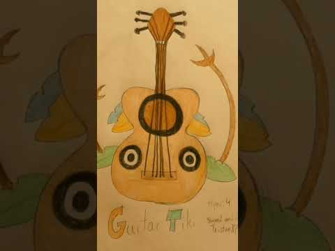 Dk country returns Guitar custom tiki #art #drawing #dk