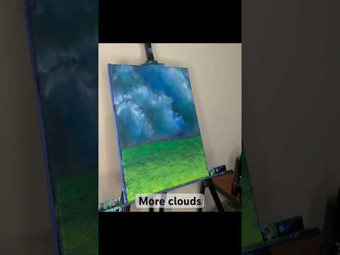 Clouds and a field #art #acryllic #acrylicpainting #acrylic #acrylicpaintng #paintingtechniques