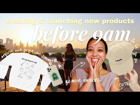 how to launch a small business product in just 2 hours // 9-5 and side hustle grind, using Printify