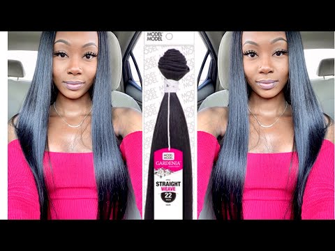 MINIMUM LEAVE OUT QUICK WEAVE FT. MODEL MODEL GARDENIA MASTERMIX STRAIGHT SYNTHETIC HAIR REVIEW.