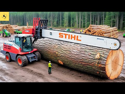 Extreme Dangerous Fastest Big Chainsaw Cutting Tree Machines | Monster Stump Removal Excavator #19