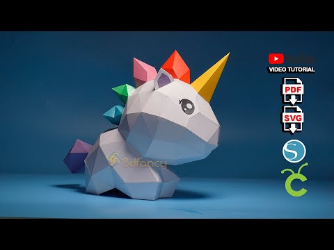 How to make 3D papercraft with Cricut | DIY Unicorn Cute Paper Craft | SVG file Cricut, Cameo 4