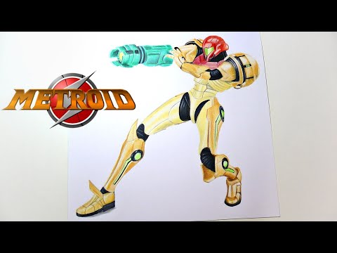 Drawing Metroid Samus Aran