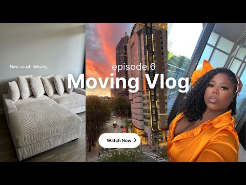 MOVING VLOG ep 6 | new living room couch delivery + wall mirror + small apartment updates