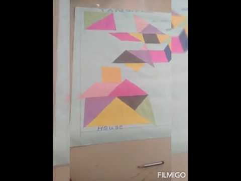 How to prepare a Tangram 👍and make🦈 ⛵ 🏠#youtubeshorts #ytviral #crafts