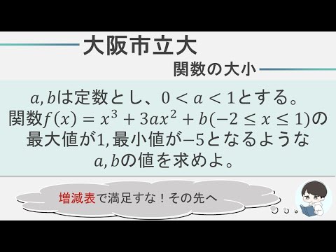 【大阪市立大学数学】関数の大小｜条件を満たす文字を探せ