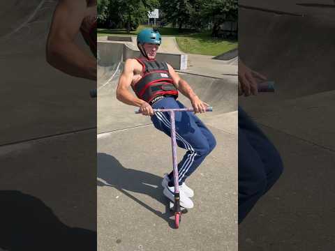 Scootering with More and More Weights #scooter #skatepark #challenge #gym #workout