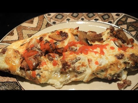 How to cook Egg White Omelette w Sausage & Mushrooms Protein !