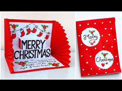 Merry Christmas pop up card 2023 / Christmas greeting card ideas / Handmade Christmas greeting card