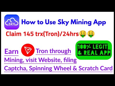 Earn Free 145 TRX 🤑 Daily | 2023 New Free Tron Mining App | how to earn money from sky mining app