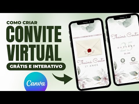 Como Criar um Convite Virtual e Interativo ANIMADO no Canva! GRÁTIS e 100% Online