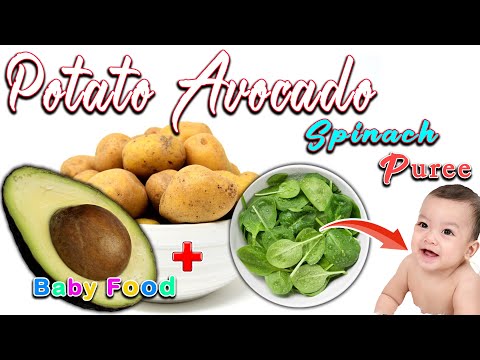 Potato Avocado Puree with Spinach || Avocado Purée || Homemade baby food || Avocado Recipes for Baby