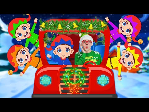 Five Little Elves Jumping On The Bus Song | Christmas Nursery Rhymes & Kids Songs