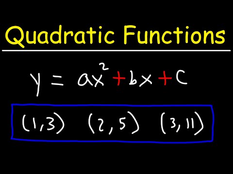 How To Find The Equation of a Quadratic Function Given Points and Intercepts