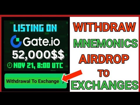 How to withdraw Mnemonic $Mnemo airdrop to gate.io