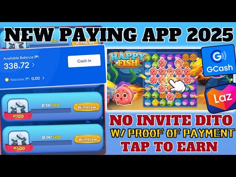 BAGONG APP 2025=NO INVITE TO EARN||LEGIT EARNING APP 2025 | HAPPY FISH TAP TO EARN#makemoneyonline