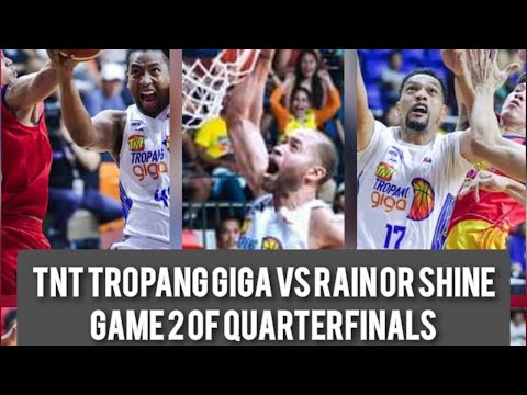 Intense na laban sa pagitan ng rain or shine at Tnt tropang giga sa game 2 ng quarterfinals #pba