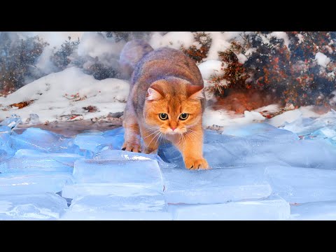 Can Cats Walk On Ice Floor? | Compilation