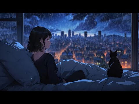 Stress Relief Music with Rain Falls Outside the Window - Cures for Anxiety Disorders, Depression