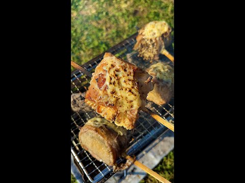 Pork Wrapped Enoki Skewers with Cheese