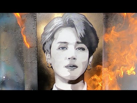 Park Ji Min of BTS painting by Spray Art Eden