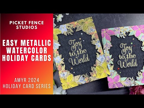 EASY Metallic Watercolor | AmyR 2024 Holiday Card Series #4