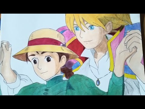 Drawing Sophie Hatter and Wizard Howl | Howl's moving castle | #art #anime