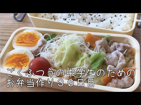 30日目♫ごく普通の中学生のためのお弁当づくり♫野菜たっぷり超絶簡単ビーフン弁当♫