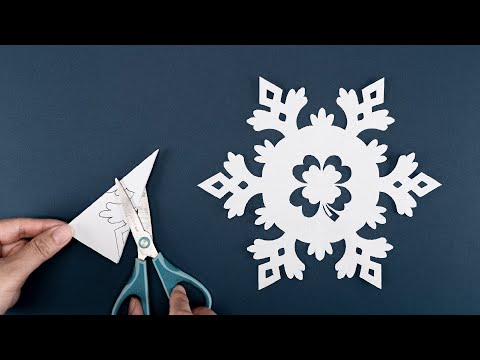 Lucky Leaf Snowflake #82 | How to make Snowflakes out of paper | Christmas Decorations