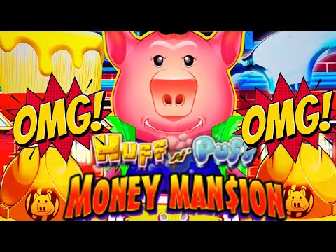 NEW SLOT!! PAINT BRUSH & HAMMER FEATURES! HUFF N' MORE PUFF MONEY MANSION Slot Machine (L&W)