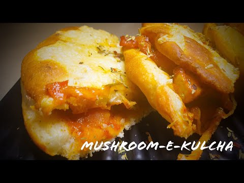 Mushroom-e'-kulcha|Mushroom Kulcha sandwich| Cheesy Mushroom Kulcha