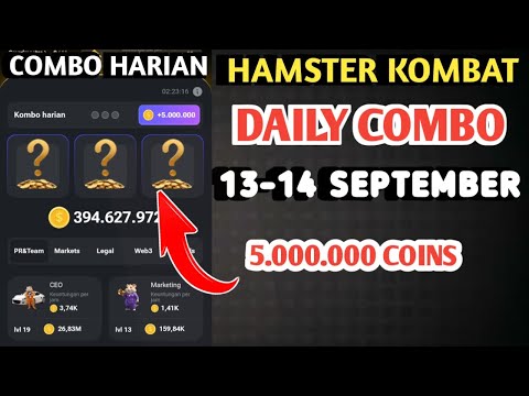 COMBO HARIAN HAMSTER KOMBAT HARI INI 13 SEPTEMBER 2024 | HAMSTER KOMBAT DAILY COMBO TODAY