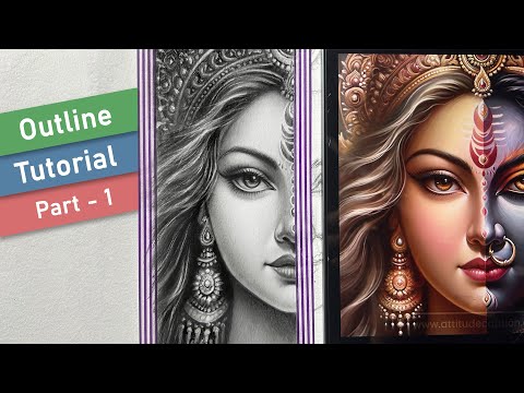 Durga Ji Drawing for Beginners Step by Step - Outline #part1 || Ma Durga Drawing #durgapuja   #durga