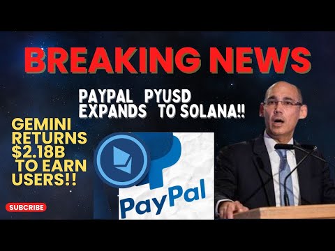 BREAKING CRYPTO NEWS💥💥  PAYPAL EXPANDS PYUSD TO SOLANA || MASTERCARD LAUNCHES " CRYPTO CREDENTIALS"