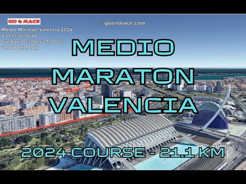 Medio Maratón Valencia 2024: fly over the half-marathon course! Video of the race path.