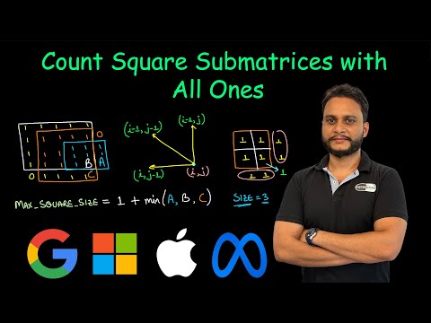 Count Square Submatrices with All Ones | Dynamic Programming | Leetcode 1277