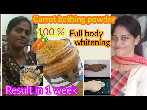 Carrot bath powder Tamil/skin whitening  carrot bath powder Tamil/ Diy skin brightening bath powder