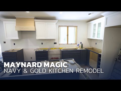 Introducing Project "Maynard Magic" | Navy and Gold Open-Concept Kitchen | Kadilak Homes