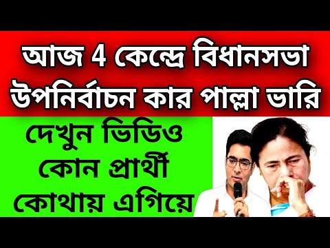 4 কেন্দ্রে বিধানসভা উপনির্বাচন, কোন প্রার্থী কোন কেন্দ্রে এগিয়ে, তৃণমূলের হাল বেহাল । দেখুন ভিডিও